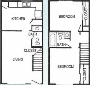 The Cottonwood - Two bedroom / One & 1/2 Bath*